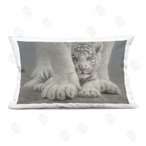 stupell industries Collin Bogle | Sheltered White Tiger Cub Printed Throw Pillow