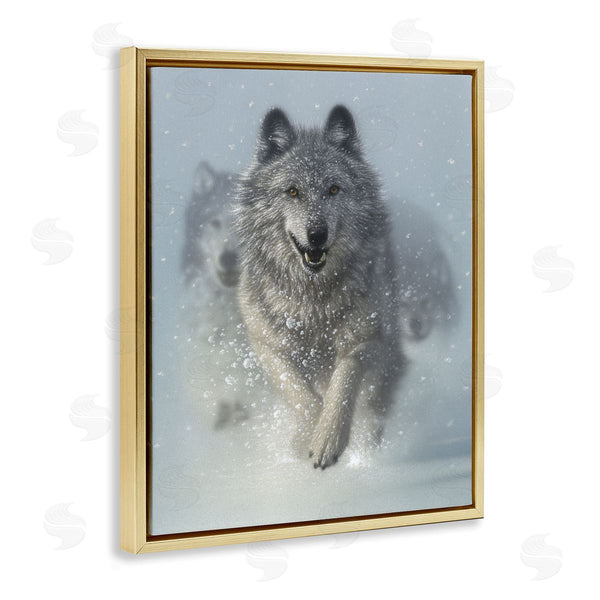 Stupell Industries Collin Bogle | Snow Plow Running Wolf Pack