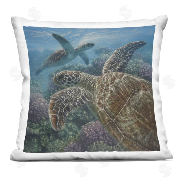 stupell industries Collin Bogle | Turtle Bay over Reef Printed Throw Pillow