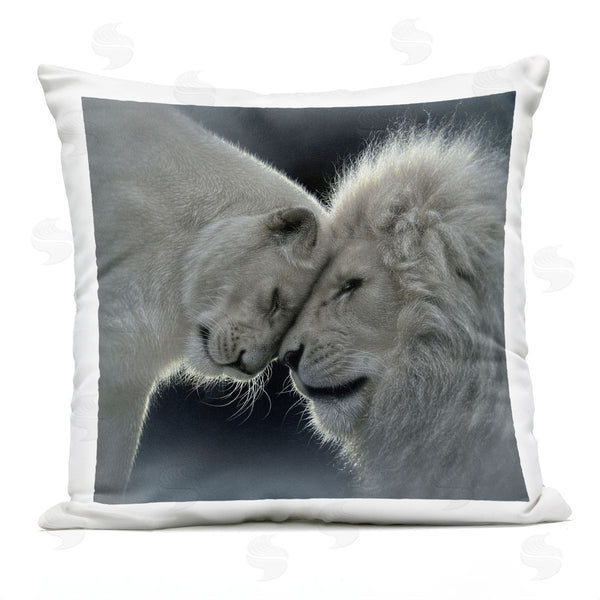 Stupell Industries Collin Bogle | White Lion Love Printed Throw Pillow