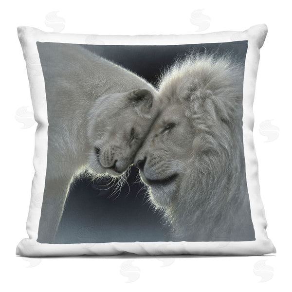 stupell industries Collin Bogle | White Lion Love Printed Throw Pillow