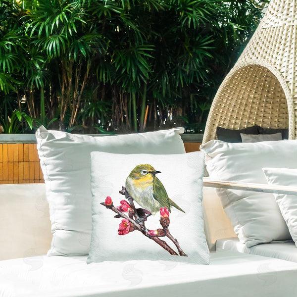 Stupell Industries Connie Resch | Bird On Floral Branch Printed Throw Pillow