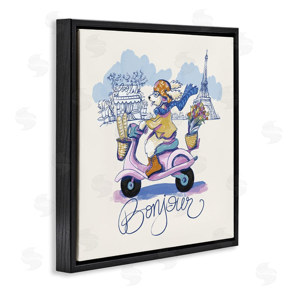 Stupell Industries Connie Summers | Bonjour Vintage Dog On Scooter Wall Art