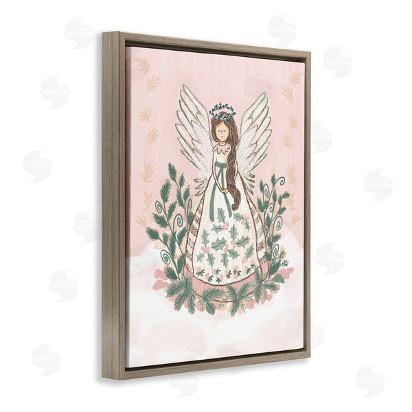Stupell Industries Connie Summers | Christmas Angel With Botanicals