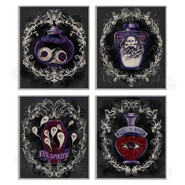 Stupell Industries Connie Summers | Spooky Specimen Bottles Wall Art