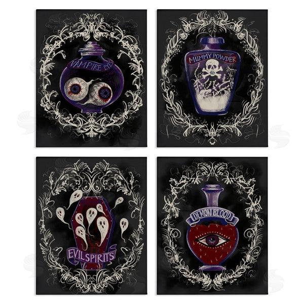 stupell industries Connie Summers | Spooky Specimen Bottles Wall Art