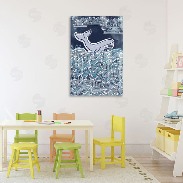 Stupell Industries Connie Summers | Stormy Ocean Waves Whale Wall Art