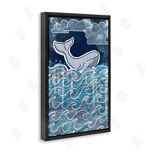 Stupell Industries Connie Summers | Stormy Ocean Waves Whale Wall Art