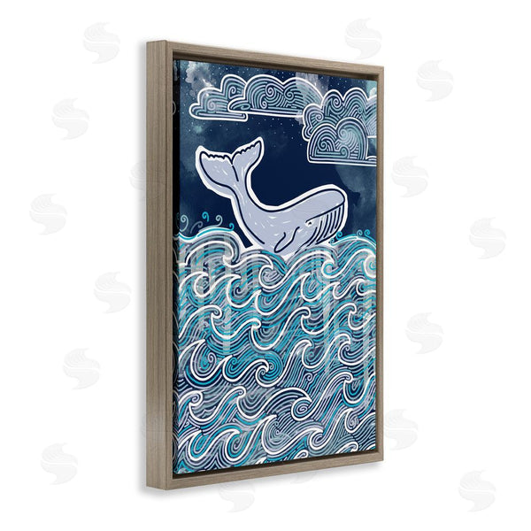 Stupell Industries Connie Summers | Stormy Ocean Waves Whale Wall Art