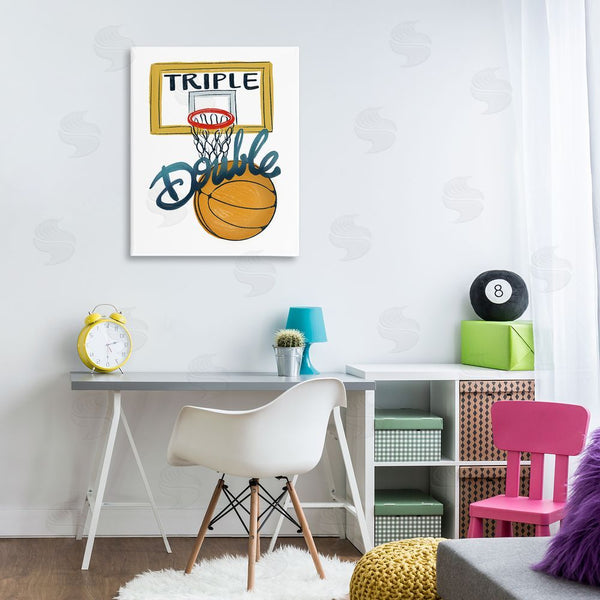 Stupell Industries Connie Summers | Triple Double Basketball Wall Art