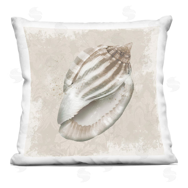 stupell industries Conrad Knutsen | Conch Shell over Vintage Pattern Printed Throw Pillow
