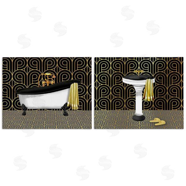 stupell industries Conrad Knutsen | Elegant Geometric Deco Bathroom