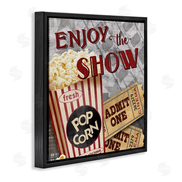 Stupell Industries Conrad Knutsen | Enjoy The Show Vintage Movies Entertainment Tickets Wall Art