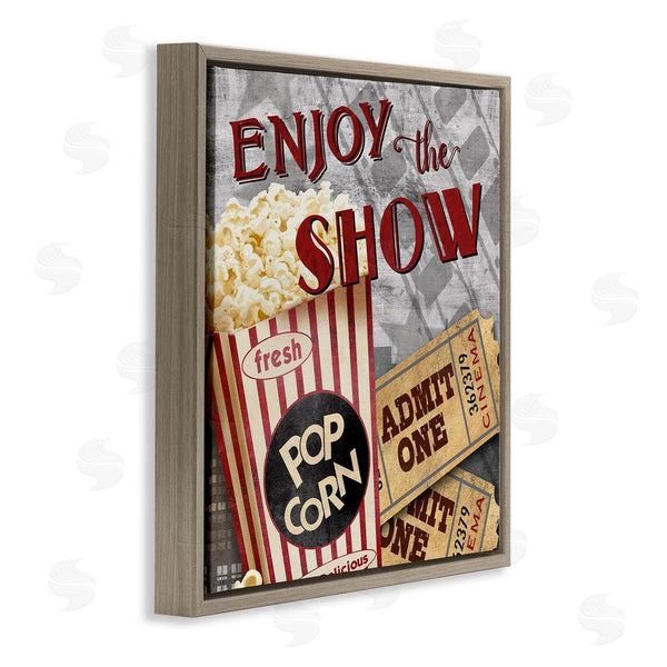 Stupell Industries Conrad Knutsen | Enjoy The Show Vintage Movies Entertainment Tickets Wall Art