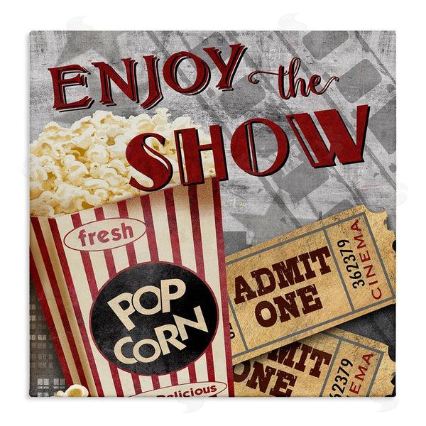 stupell industries Conrad Knutsen | Enjoy The Show Vintage Movies Entertainment Tickets Wall Art