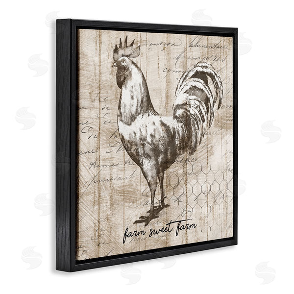 Stupell Industries Conrad Knutsen | Farm Sweet Farm Phrase Vintage Rooster And Text Wall Art