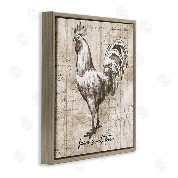 Stupell Industries Conrad Knutsen | Farm Sweet Farm Phrase Vintage Rooster And Text Wall Art