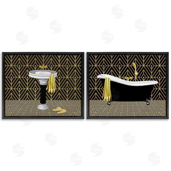 Stupell Industries Conrad Knutsen | Geometric Patterned Bathroom Views