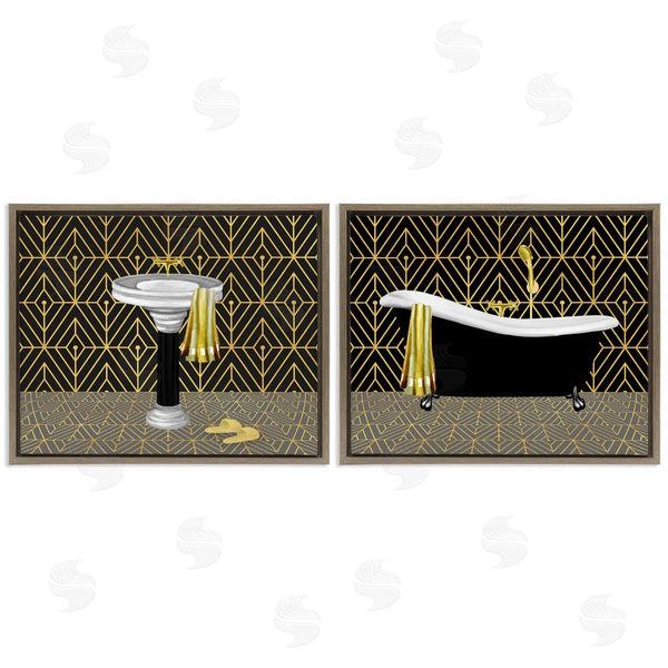 Stupell Industries Conrad Knutsen | Geometric Patterned Bathroom Views