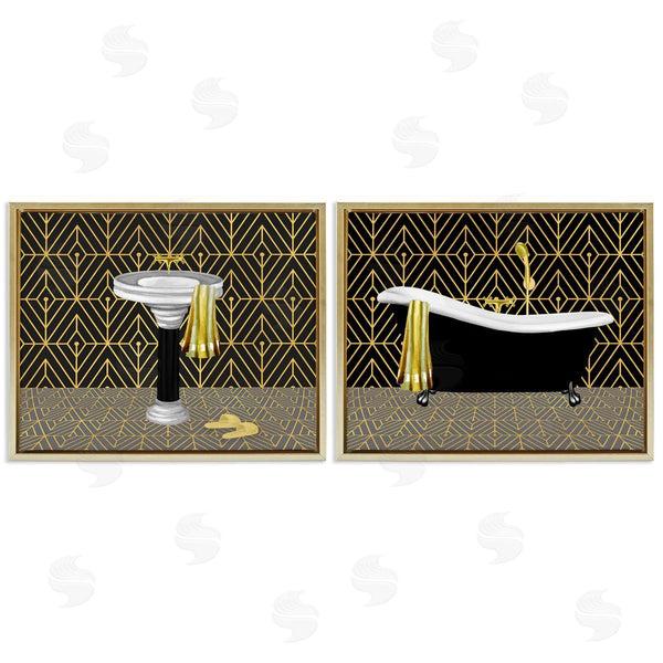 Stupell Industries Conrad Knutsen | Geometric Patterned Bathroom Views