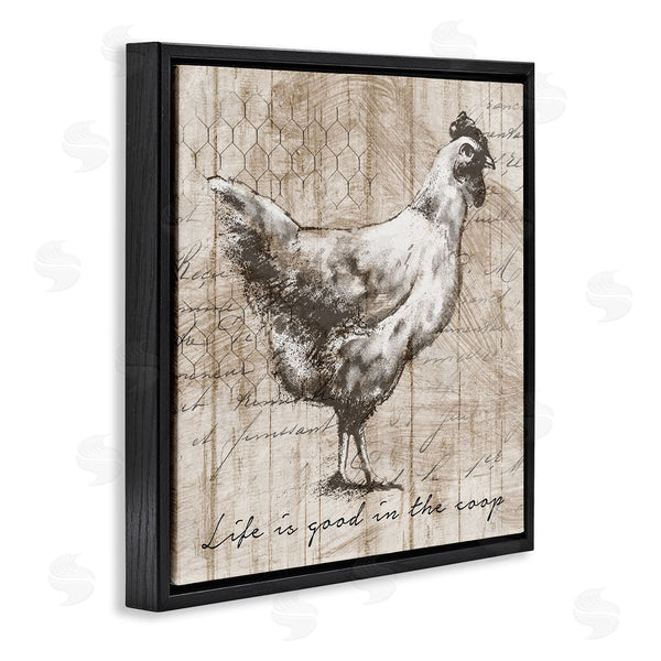 Stupell Industries Conrad Knutsen | Life's Good In Coop Vintage Text Farm Chicken Wall Art