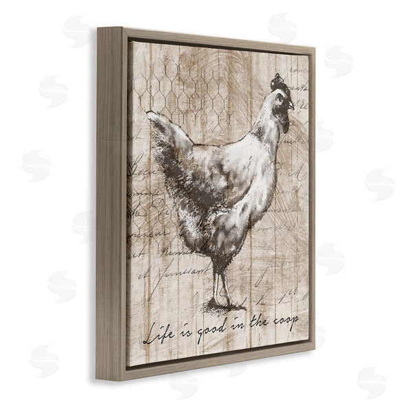Stupell Industries Conrad Knutsen | Life's Good In Coop Vintage Text Farm Chicken Wall Art