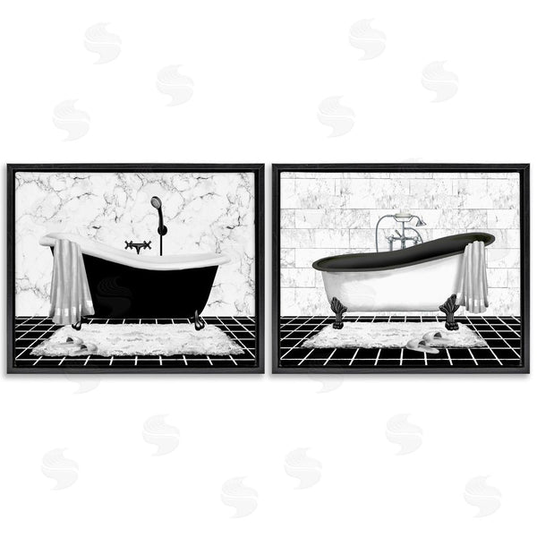Stupell Industries Conrad Knutsen | Marble Clawfoot Soaking Tub Wall Art