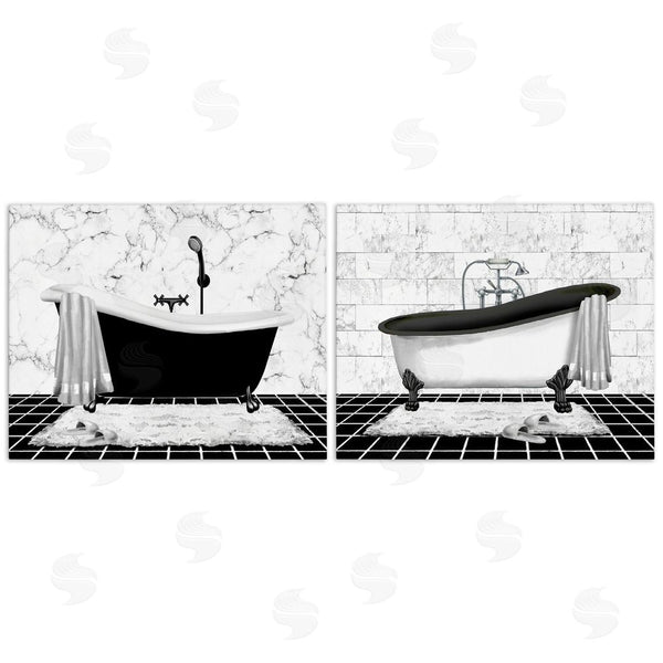 stupell industries Conrad Knutsen | Marble Clawfoot Soaking Tub Wall Art