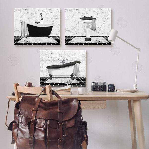 Stupell Industries Conrad Knutsen | Modern Marble Bathroom Wall Art