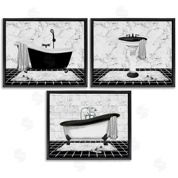 Stupell Industries Conrad Knutsen | Modern Marble Bathroom Wall Art