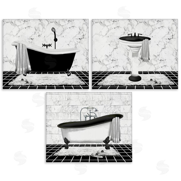 stupell industries Conrad Knutsen | Modern Marble Bathroom Wall Art