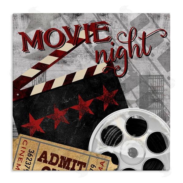 stupell industries Conrad Knutsen | Movie Night Cinema Reel Entertainment Ticket Sign Wall Art