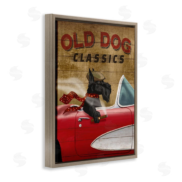Stupell Industries Conrad Knutsen | Old Dog Classics Scottish Terrier Cigar Sports Car Wall Art