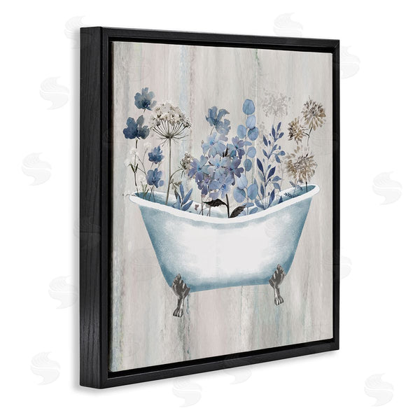 Stupell Industries Conrad Knutsen | Rustic Blue Floral Tub Wall Art