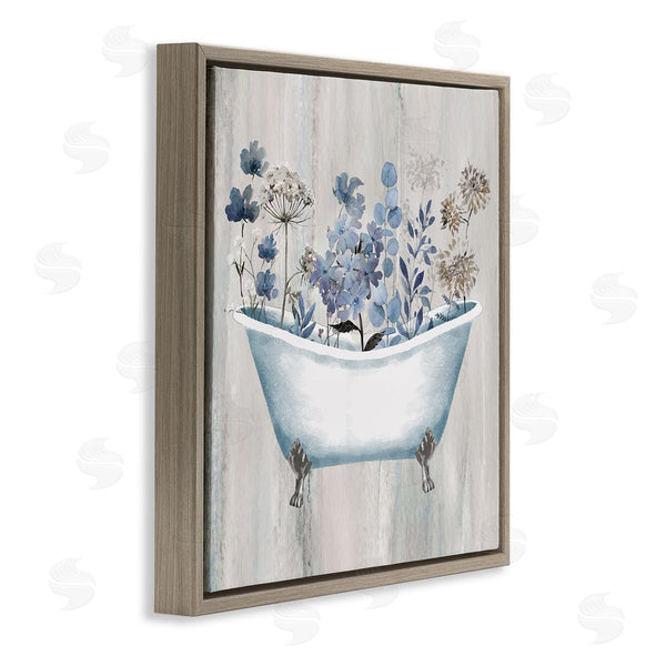 Stupell Industries Conrad Knutsen | Rustic Blue Floral Tub Wall Art