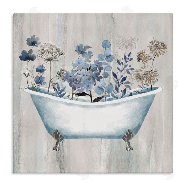 stupell industries Conrad Knutsen | Rustic Blue Floral Tub Wall Art