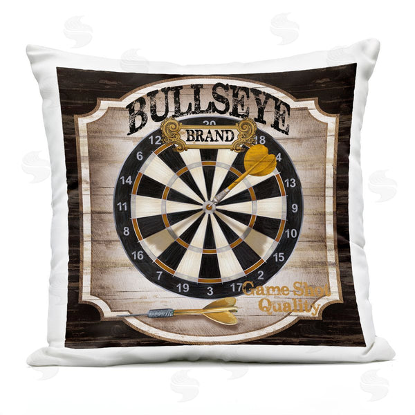Stupell Industries Conrad Knutsen | Rustic Bullseye Darts Game Printed Throw Pillow