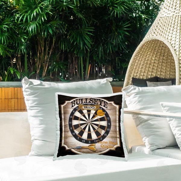 Stupell Industries Conrad Knutsen | Rustic Bullseye Darts Game Printed Throw Pillow