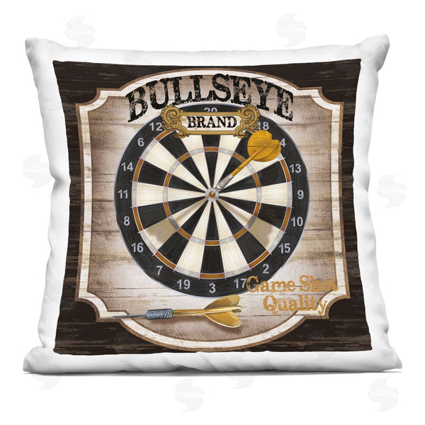 stupell industries Conrad Knutsen | Rustic Bullseye Darts Game Printed Throw Pillow