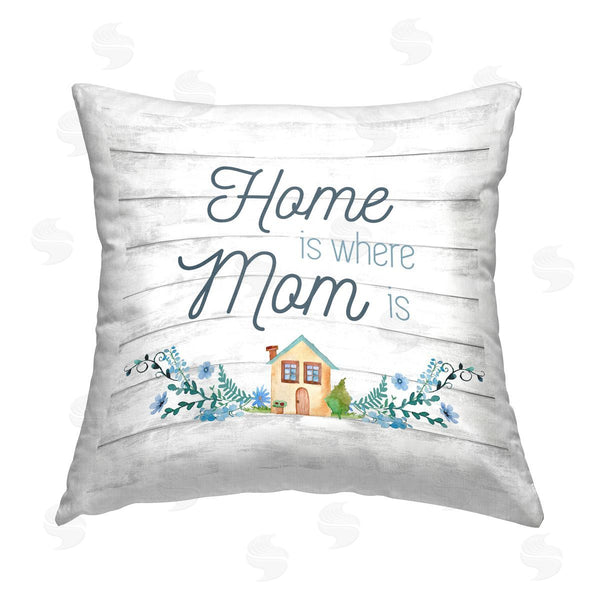 stupell industries Conrad Knutsen | Rustic Where Mom Is Printed Throw Pillow