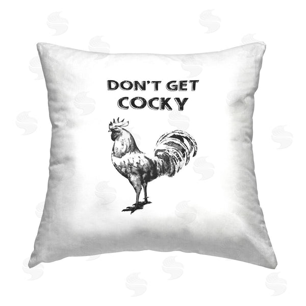 stupell industries Conrad Knutsen | Sassy Don't Get Cocky Printed Throw Pillow