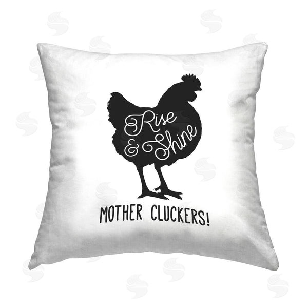 stupell industries Conrad Knutsen | Sassy Rise & Shine Rooster Printed Throw Pillow