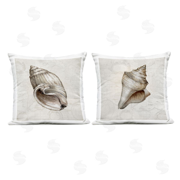 Stupell Industries Conrad Knutsen | Seashells Over Vintage Map Printed Throw Pillow Set