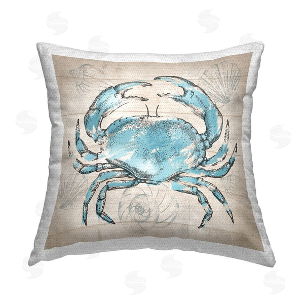 Stupell Industries Conrad Knutsen | Vintage Drawn Crab Printed Throw Pillow