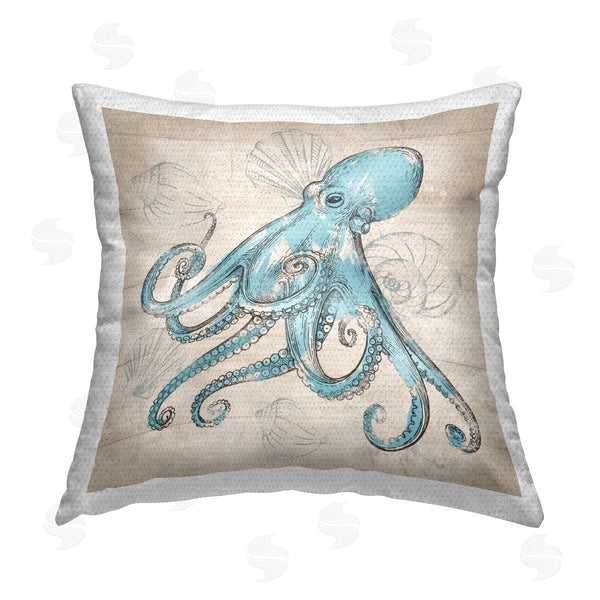 Stupell Industries Conrad Knutsen | Vintage Drawn Octopus Printed Throw Pillow