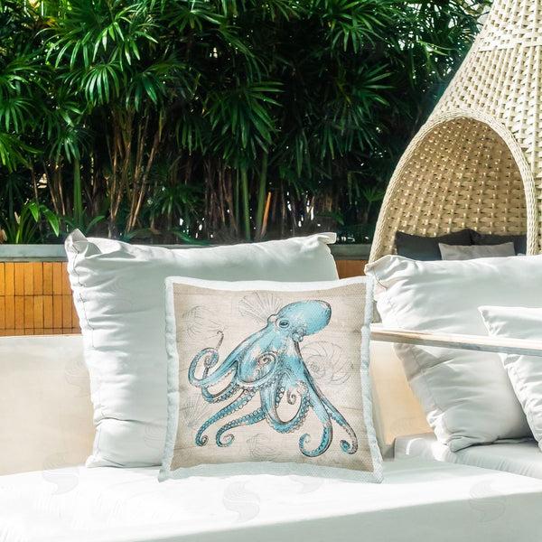Stupell Industries Conrad Knutsen | Vintage Drawn Octopus Printed Throw Pillow