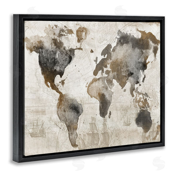 Stupell Industries Conrad Knutsen | Vintage Rustic World Map Wall Art
