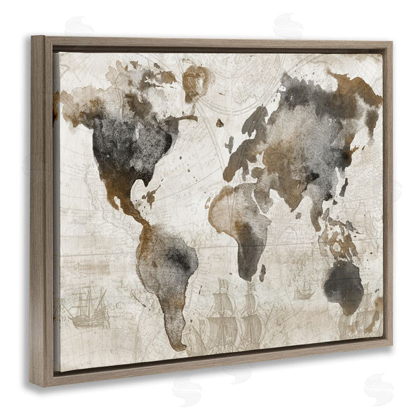 Stupell Industries Conrad Knutsen | Vintage Rustic World Map Wall Art