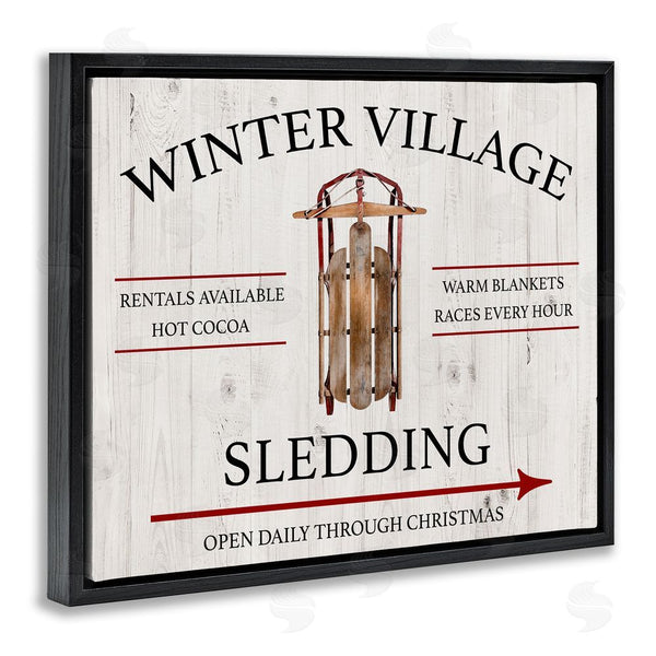 Stupell Industries Conrad Knutsen | Winter Village Sledding Wall Art