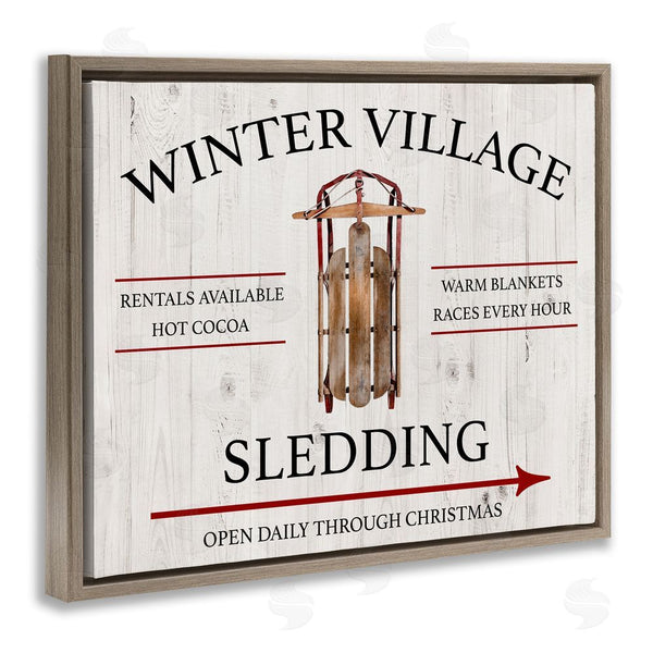 Stupell Industries Conrad Knutsen | Winter Village Sledding Wall Art